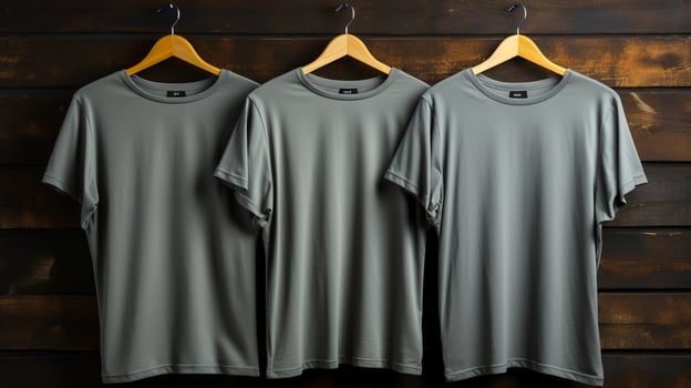 Photo gray tshirts with copy space mockup Generative AI