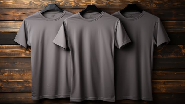 Photo gray tshirts with copy space mockup Generative AI