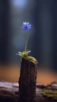 lonely blue flower forest peaceful landscape freedom scene beautiful nature wallpaper screen photo