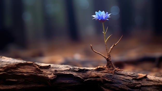 lonely blue flower forest peaceful landscape freedom scene beautiful nature wallpaper screen photo