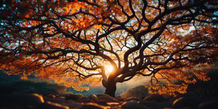 autumn orange tree falling peaceful landscape freedom scene beautiful nature wallpaper photo