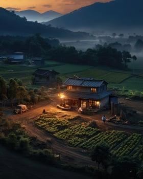 night village lights tranquility grace landscape zen harmony calmness unity harmony photography photo