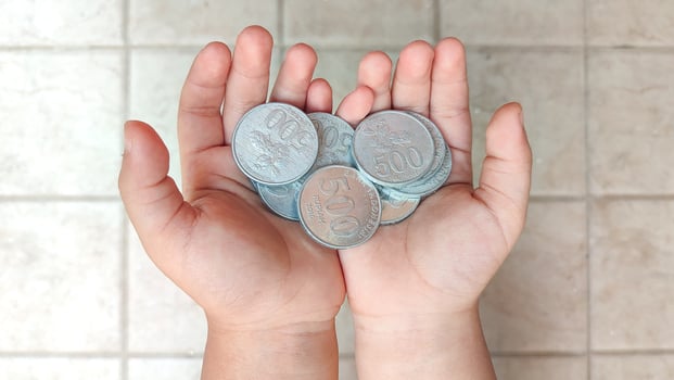 Semarang 27 September 2023 coins in Rupiah currency from Indonesia photo
