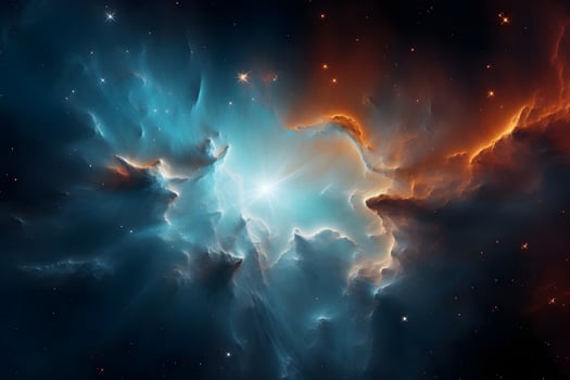 Colorful space galaxy cloud nebula. Stary night cosmos. Universe science astronomy. Supernova background wallpaper. generative ai photo