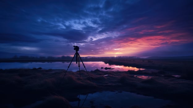 Captivating twilight sky with copy space, ideal for adding text or graphics to your designs. Generative AI photo