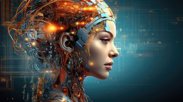 intelligence brain robot digital ai generated photo