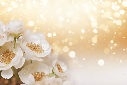 AI Generated Elegant Flower Background with copy space photo