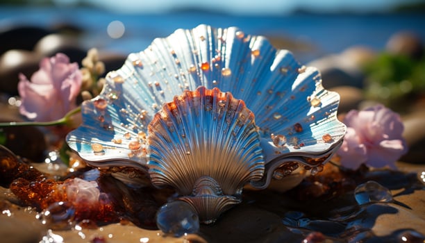 The underwater beauty showcases nature close up aquatic collection generated by AI photo