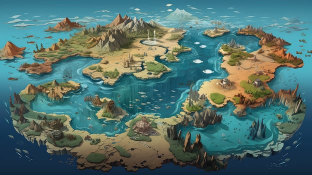 terrain ocean floor mapped ai generated photo