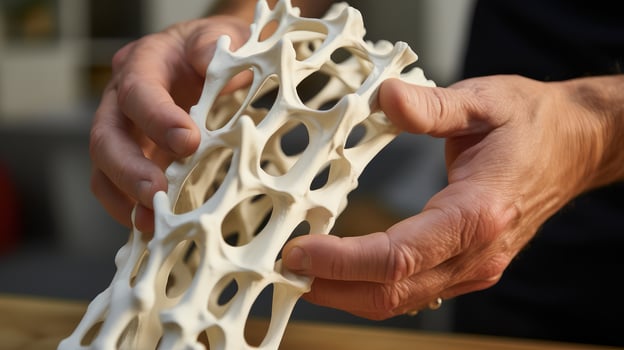 plastic 3d printed bones ai generated photo