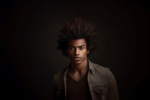 African young man. Generate Ai photo