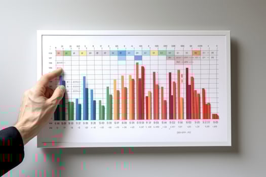 Statistics and data analysis. Investment. Business analysis using charts and graphs. Man studying statistics photo