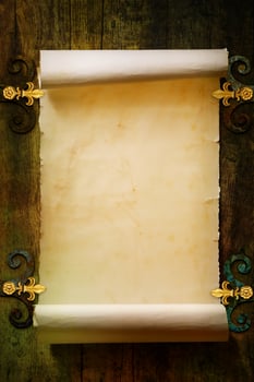 Art medieval old parchment Scroll paper background photo