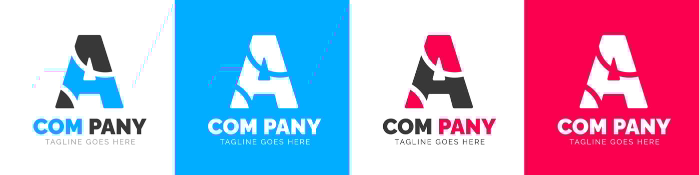 corporate modern business creative Minimal company Letter A logo icon vector design template set. photo