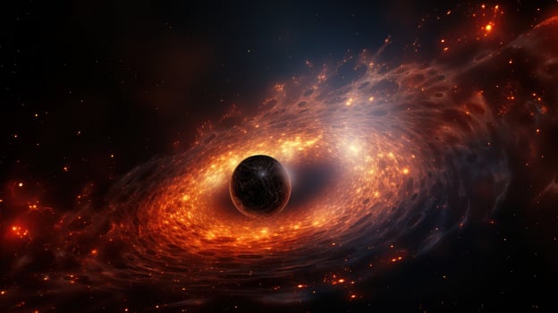 Black hole with bright accretion disk photo