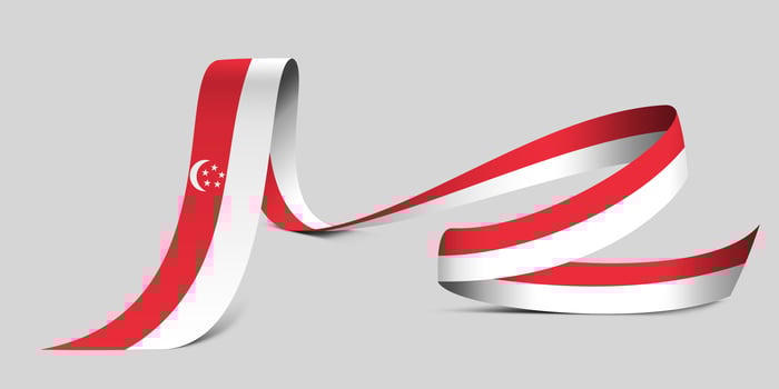 3D Flag on ribbon photo