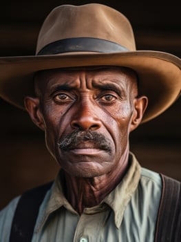 African american man from the early 1900s colored old photo AI Generative