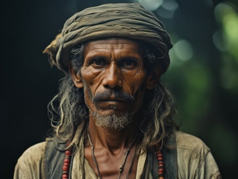 Brazilian man from the early 1900s colored old photo AI Generative
