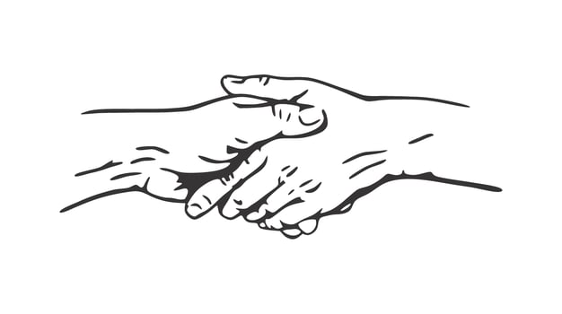 friendly handshake black and white illustration photo