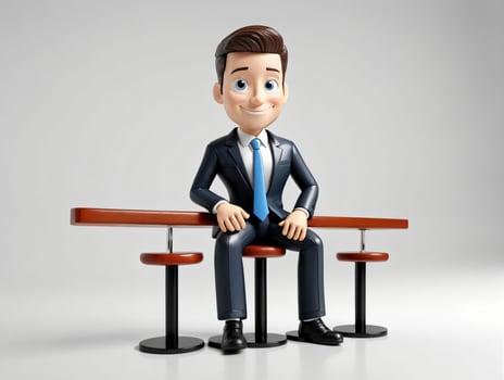 A Man Sitting On A Bench. AI Generated photo