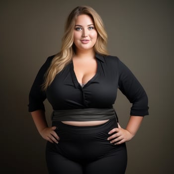 a beautiful woman in black clothes posing for the camera generative ai photo