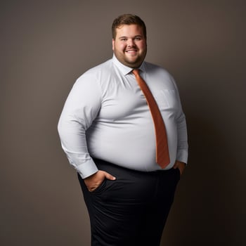 a man in a white shirt and orange tie generative ai photo