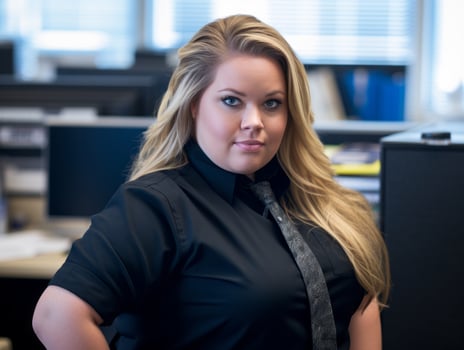 a woman wearing a black shirt generative ai photo