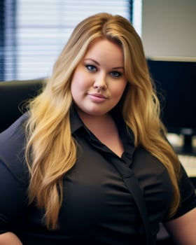 a woman with long blonde hair generative ai photo