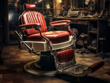 barber shop chair classic retro vintage, ai generative photo