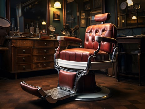 barber shop chair classic retro vintage, ai generative photo