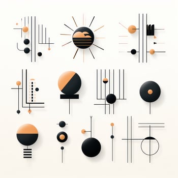 Minimalistic designs featuring geometric shapes and lines photo