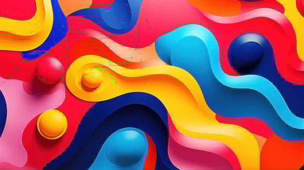 Abstract shapes in vibrant colors and patterns photo