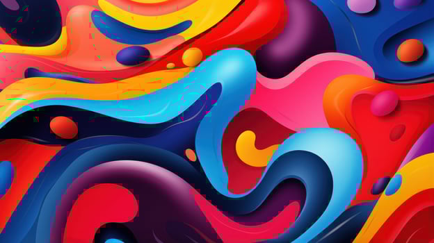 Abstract shapes in vibrant colors and patterns photo