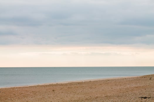 Gloomy seascape. Danger at sea. Military conflict in Ukraine. The war in Ukraine. No ships on the Sea of Azov. photo