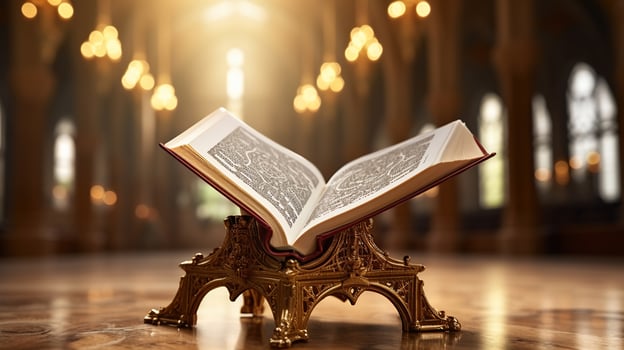 The Holy Quran in the Sanctuary. Generative AI photo