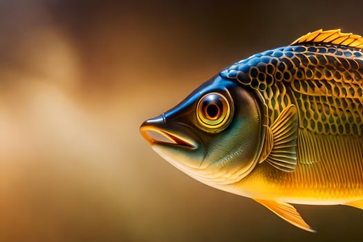 a fish with a yellow and black body. AI-Generated photo