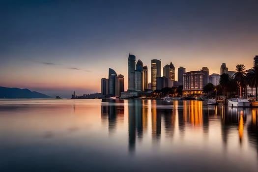 the city skyline at sunset in the city of san jose, chile. AI-Generated photo