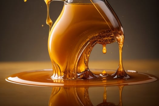 Pouring Liquid honey. AI Generative Pro Photo