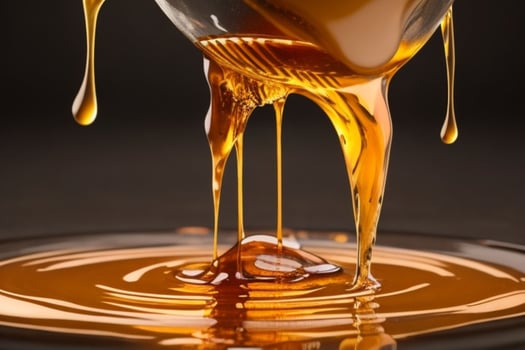 Pouring Liquid honey. AI Generative Pro Photo