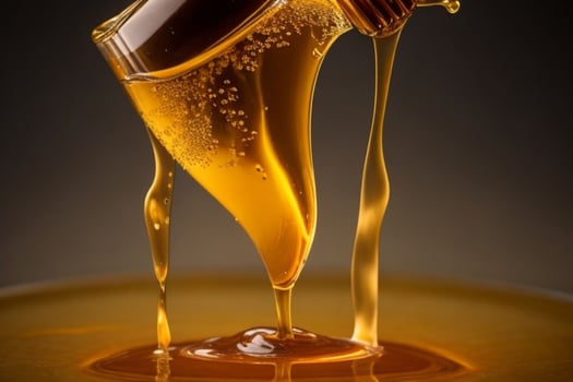 Pouring Liquid honey. AI Generative Pro Photo