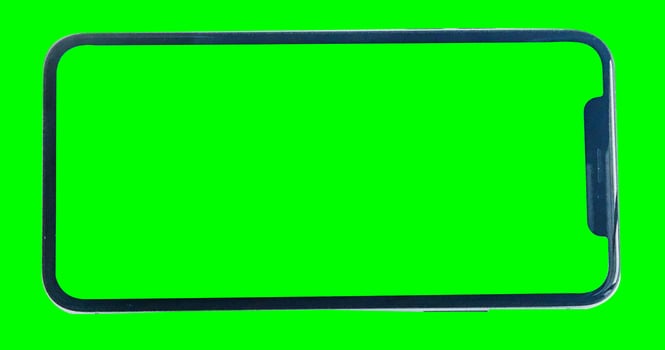 Phone with green screen chroma key green color photo