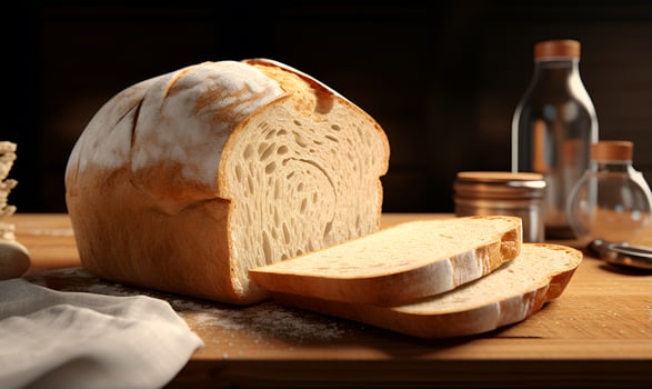 sliced white bread macro, ai generative photo