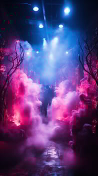 Otherworldly ambiance with smoke and lasers photo