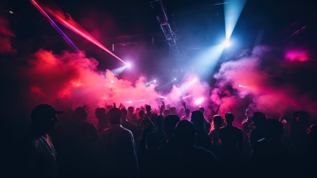 Otherworldly ambiance with smoke and lasers photo