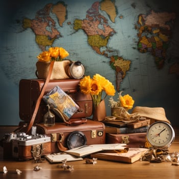 Travel inspiration. passports and luggage photo
