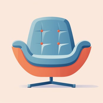 Modern armchair, minimalistic illustration in flat style. Generative AI photo
