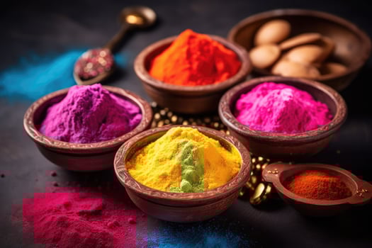 Traditional Indian Holi festival food , copy space ,Generative AI photo