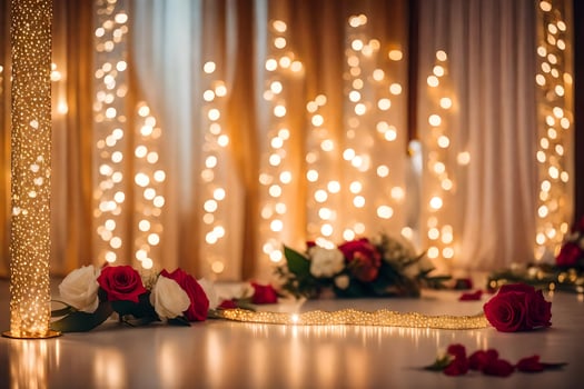 a wedding ceremony with candles and flowers. AI-Generated photo