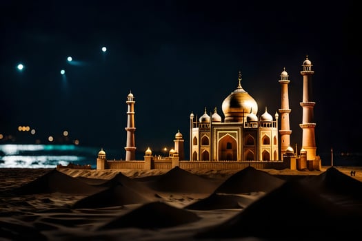the taj mahal in the desert. AI-Generated photo
