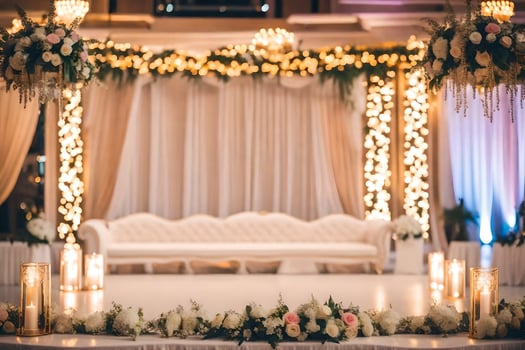 wedding ceremony at the grand hotel. AI-Generated photo